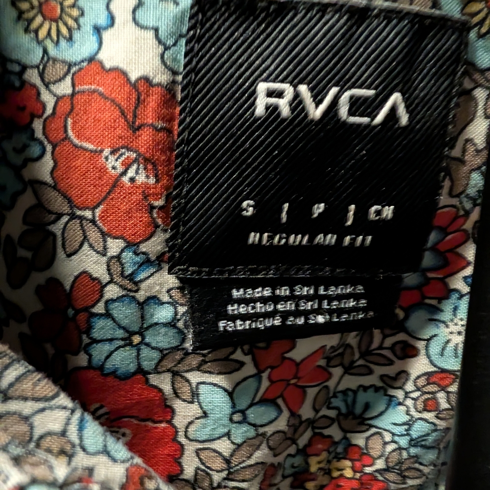 RVCA Men's Floral Shirt - Multicolor Small - Picture 7 of 8
